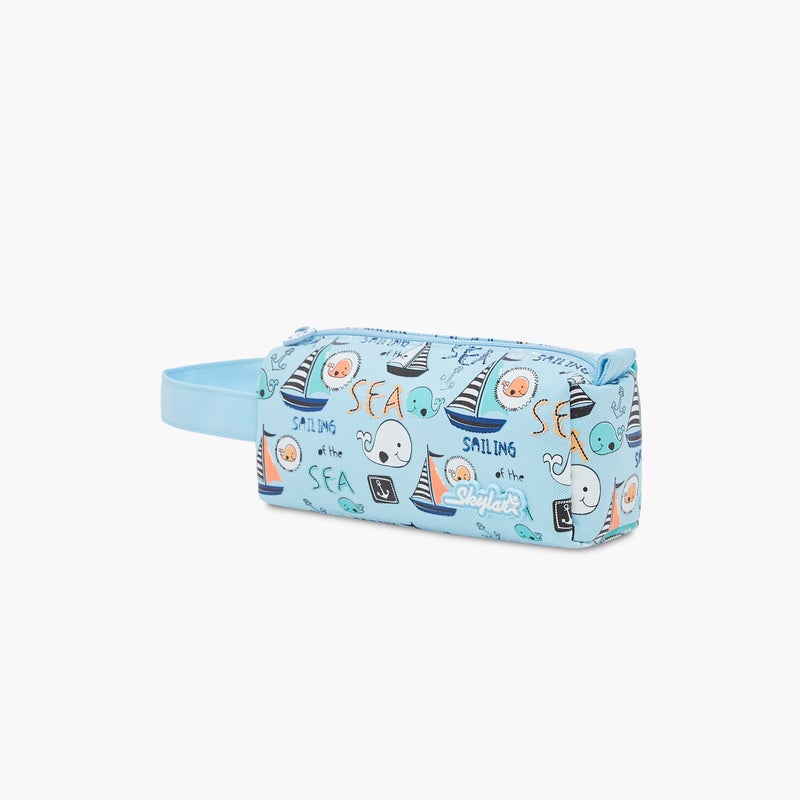 Skylar Pencil Case-Sea With 3D Accessories--1 Cmprt-Printed (Polyester) Light Blue \ 20.5X9.5X9.5 - Image 2